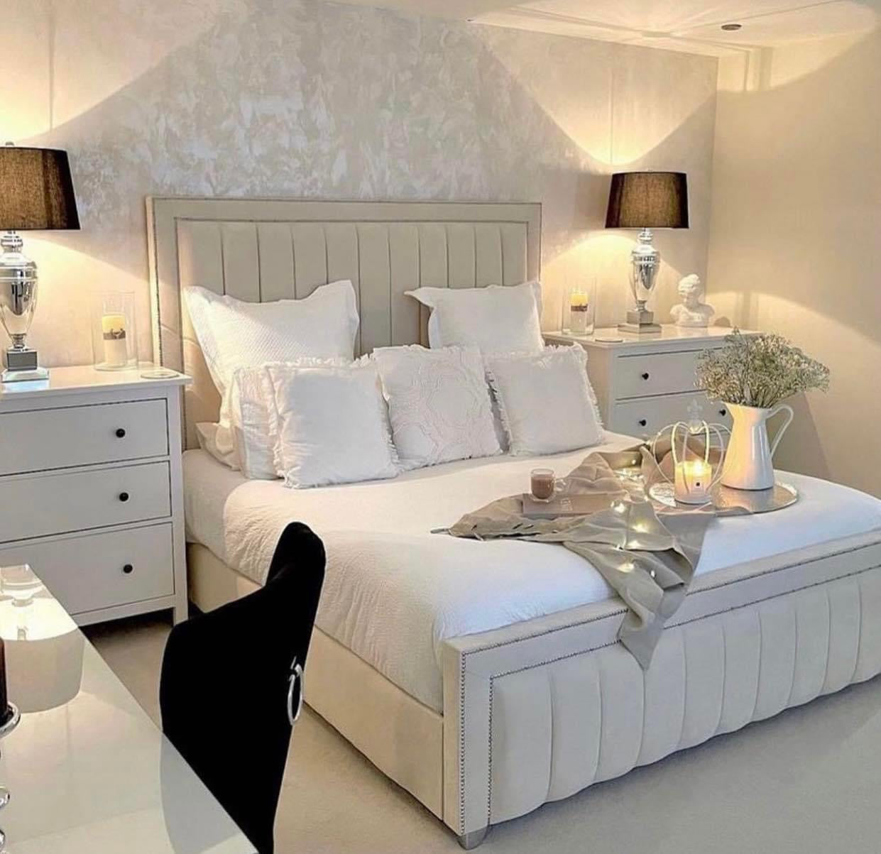 Florence Beaded Bed Panel Bed Frame