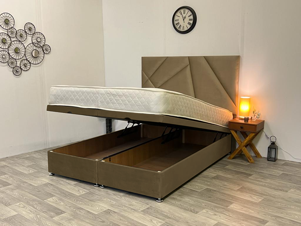 Queen bed base with gas lift storage deals
