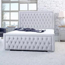 Border bed frame silver plush