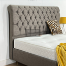 Slate grey linoso chesterfield sleigh bed frame