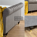 Slate grey linoso chesterfield sleigh bed frame
