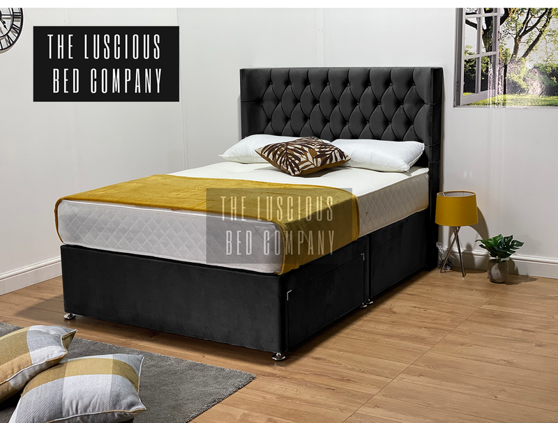 Black divan double bed deals