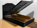 Black Plush Velvet Ottoman storage gas lift up bed frame base