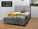 Silver crushed velvet monaco chesterfield bed frame