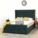 Green emerald milano wingback ottoman gas lift storage bed