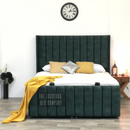 Green emerald milano wingback ottoman gas lift storage bed