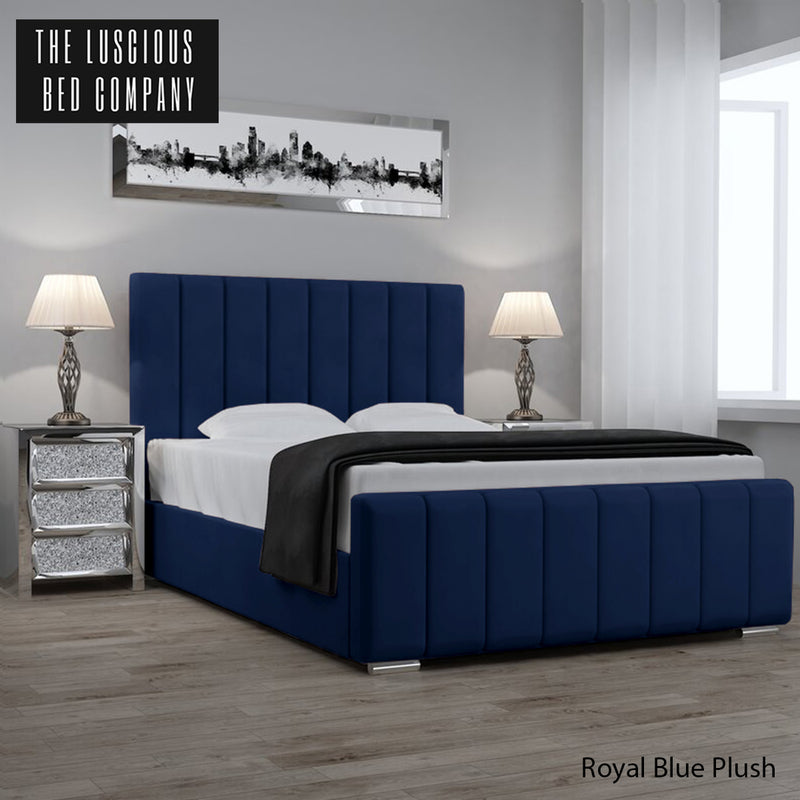 Royal Blue Plush Bed Frame