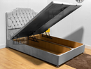 Silver plush velvet Divan Ottoman storage gas lift up bed frame base