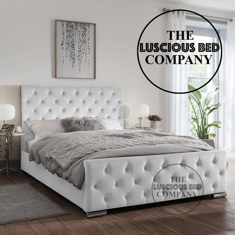 The Duke Bed Frame with Tubular Chrome Legs