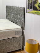 silver crushed velvet headboard for divan bed set