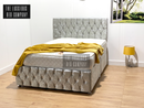silver crushed divan bed set with footboard and headboard and drawers luxury quality